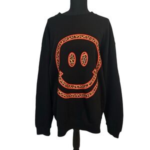 Dressed in Lala Oversized Sweatshirt Graphic Smiley Face Streetwear Small Medium